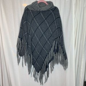 Plaid poncho